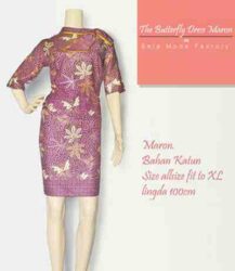 Batik Dress Butterfly Season Maron