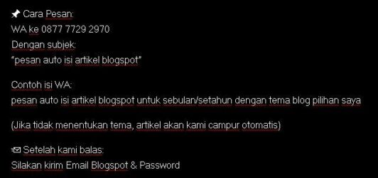 Blogspot Nganggur? Biar Kami Yang Isi