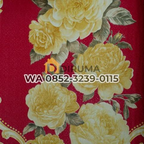 Wallpaper Dinding Bunga  Gold  Merah  LRZ 400 2 IklanGratiz